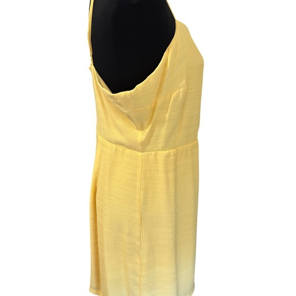 Nine West Side Tie Faux Wrap Sundress Yellow Women’s Large Adjustable Straps - Picture 4 of 11